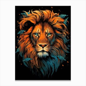 Lion Art Painting Digital Style 2 Canvas Print