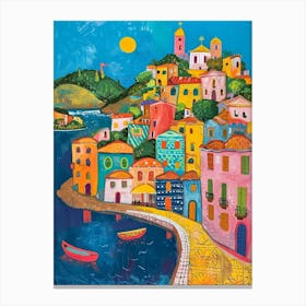 Kitsch Sicily Coastline 2 Canvas Print