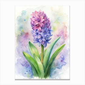 Hyacinth Watercolor Painting Canvas Print