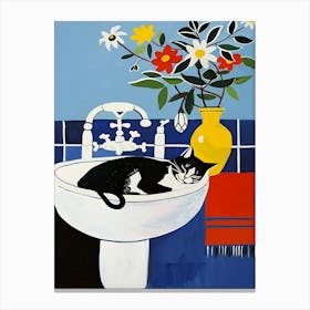 Cat In The Sink Canvas Print