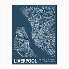 Liverpool Blueprint City Map 1 Canvas Print