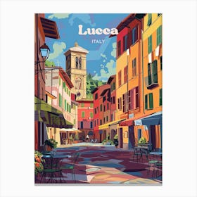 Lucca Tuscany Italy Travel Art Illustration Canvas Print