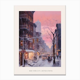 Dreamy Winter Painting Poster New York City Usa 4 Canvas Print