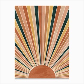 Retro boho Sunburst Canvas Print