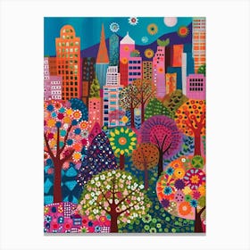 Kitsch Washing Inspired Cityscape 2 Canvas Print