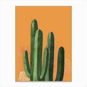 Notocactus Cactus Minimalist Abstract Illustration 1 Canvas Print