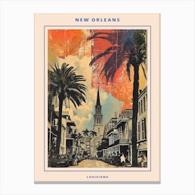 Retro New Orleans Collage Poster 1 Canvas Print