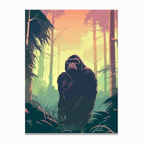 Gorilla In The Jungle Canvas Print