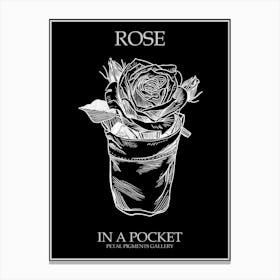 Rose In A Pocket Line Drawing 2 Poster Inverted Canvas Print