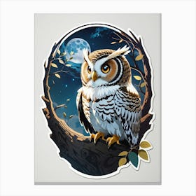 Owl In The Moonlight Canvas Print