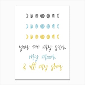 Sun Moon Stars Canvas Print