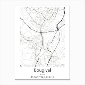 Bougival,France Minimalist Map Canvas Print