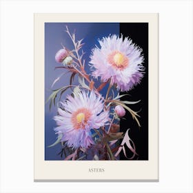 Floral Illustration Asters 4 Poster Canvas Print