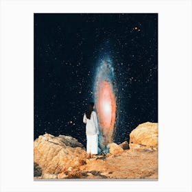 Woman and Galaxy Canvas Print