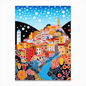 Portovenere, Italy, Illustration In The Style Of Pop Art 1 Canvas Print