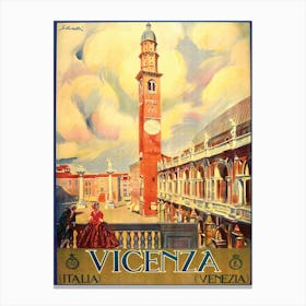 Square In Venice, Italy, Travel Poster Canvas Print