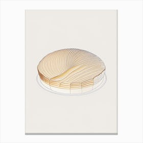 Tarte Tatin Bakery Product Minimalist Line Drawing Canvas Print
