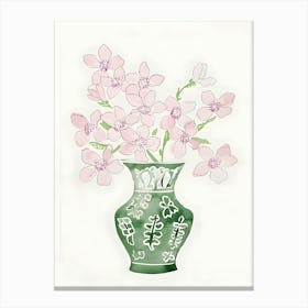 Pink Flowers In A Vase Canvas Print