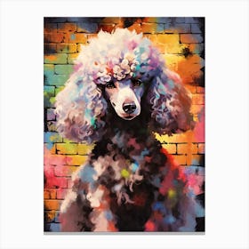 Aesthetic Poodle Dog Puppy Brick Wall Graffiti Artwork 1 Canvas Print