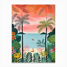 Miami Beach, Florida, Matisse And Rousseau Style 7 Canvas Print