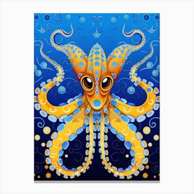 Blue Ringed Octopus Illustration 3 Canvas Print