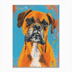 Boxer Acrylic Painting 4 Canvas Print