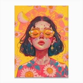 Pop Moon Women Canvas Print