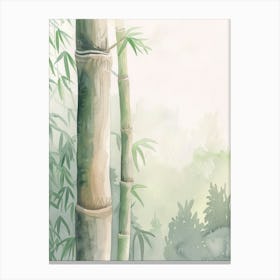 Bamboo Tree Atmospheric Watercolour Painting 2 Canvas Print
