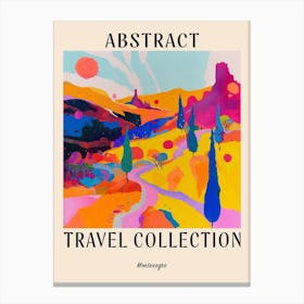 Abstract Travel Collection Poster Montenegro 3 Canvas Print