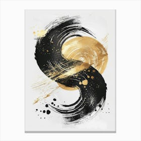 Gold And Black Letter S Canvas Print