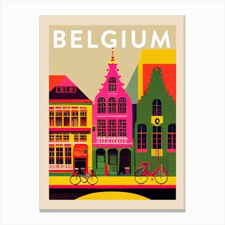 Belgium Vintage Travel Poster Canvas Print
