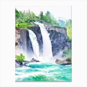 Rhine Falls, Switzerland Water Colour  Canvas Print
