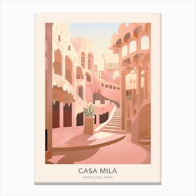 The Casa Mila Barcelona Spain Travel Poster Canvas Print