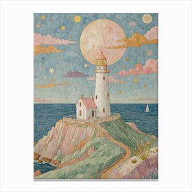 Lighthouse In Pastel Canvas Print