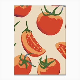 Tomato Pattern Illustration Canvas Print