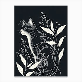 Snowshoe Cat Minimalist Illustration 3 Canvas Print