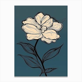 Daffodils Line Art Flowers Illustration Neutral 13 Canvas Print