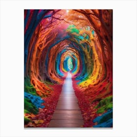 Tunnel Of Colorful Trees Canvas Print