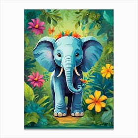 Elephant In The Jungle 3 Canvas Print