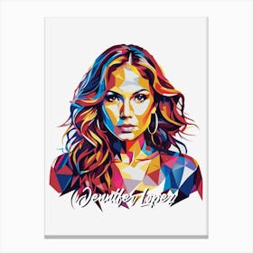 Jennifer Lopez 02 Portrait Music Icon Style WPAP Pop Art Canvas Print