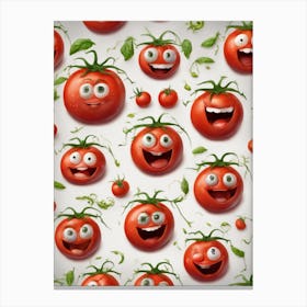 Red Tomatoes Seamless Pattern Canvas Print