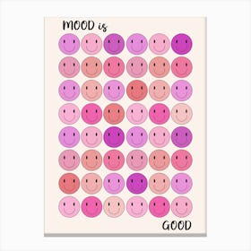 Happy Smiley Face Pink Mood Canvas Print