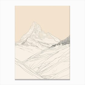 Grossglockner Austria Color Line Drawing (7) Canvas Print