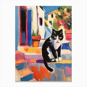 Painting Of A Cat In Bodrum Turkey 2 Canvas Print