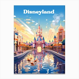 Disneyland Theme Park Fantasy Modern Travel Illustration Canvas Print