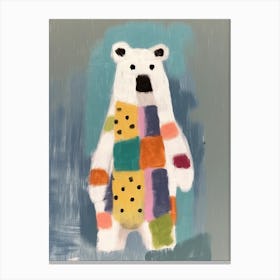 Polar Bear 1 Kids Patchwork Painting Canvas Print