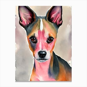 American Hairless Terrier 2 Watercolour dog Canvas Print