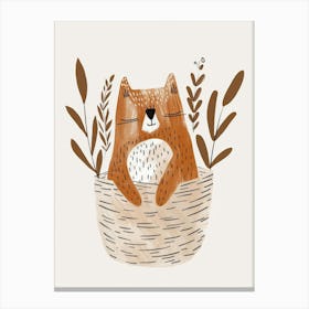 Cat In A Basket Canvas Print