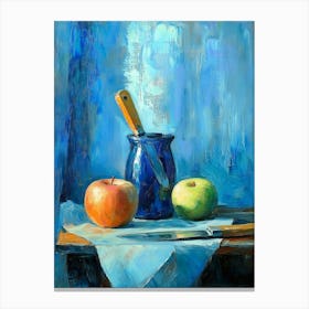 Still Life With Apples And Knife Canvas Print