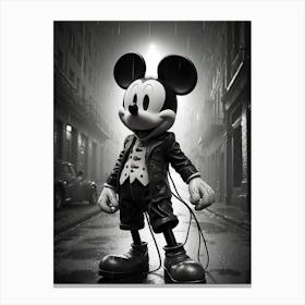Mickey Mouse In The Rain Canvas Print